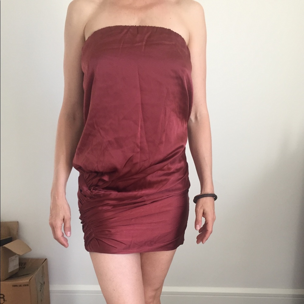 Strapless mini dress